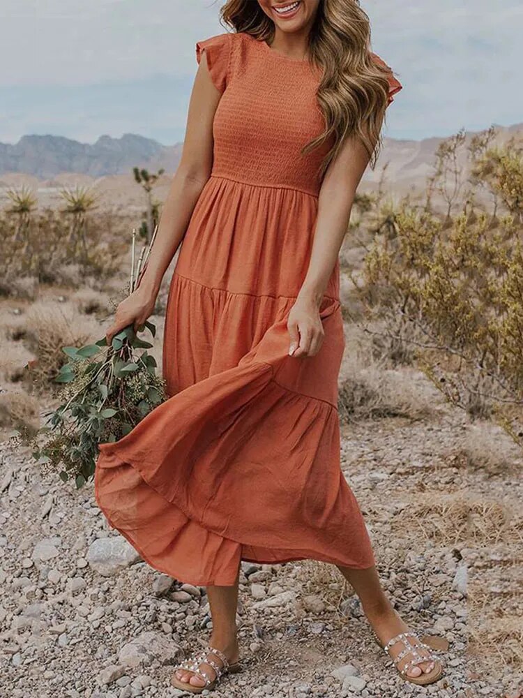 Sommerkleid Vesna: Elegant mit Rüschen und Taschen