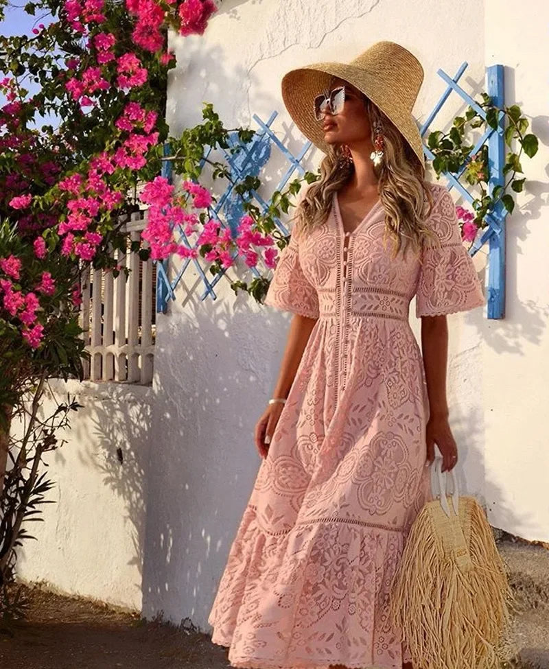 Sommerkleid aus Spitze mit Blumenmuster von Brooklyn® für Damen
