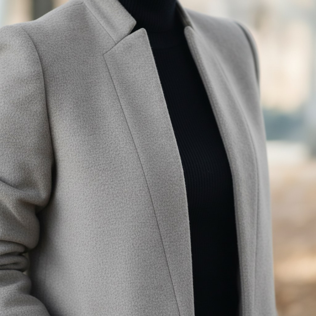 Damen Stehkragen Mantel Elegant Lang