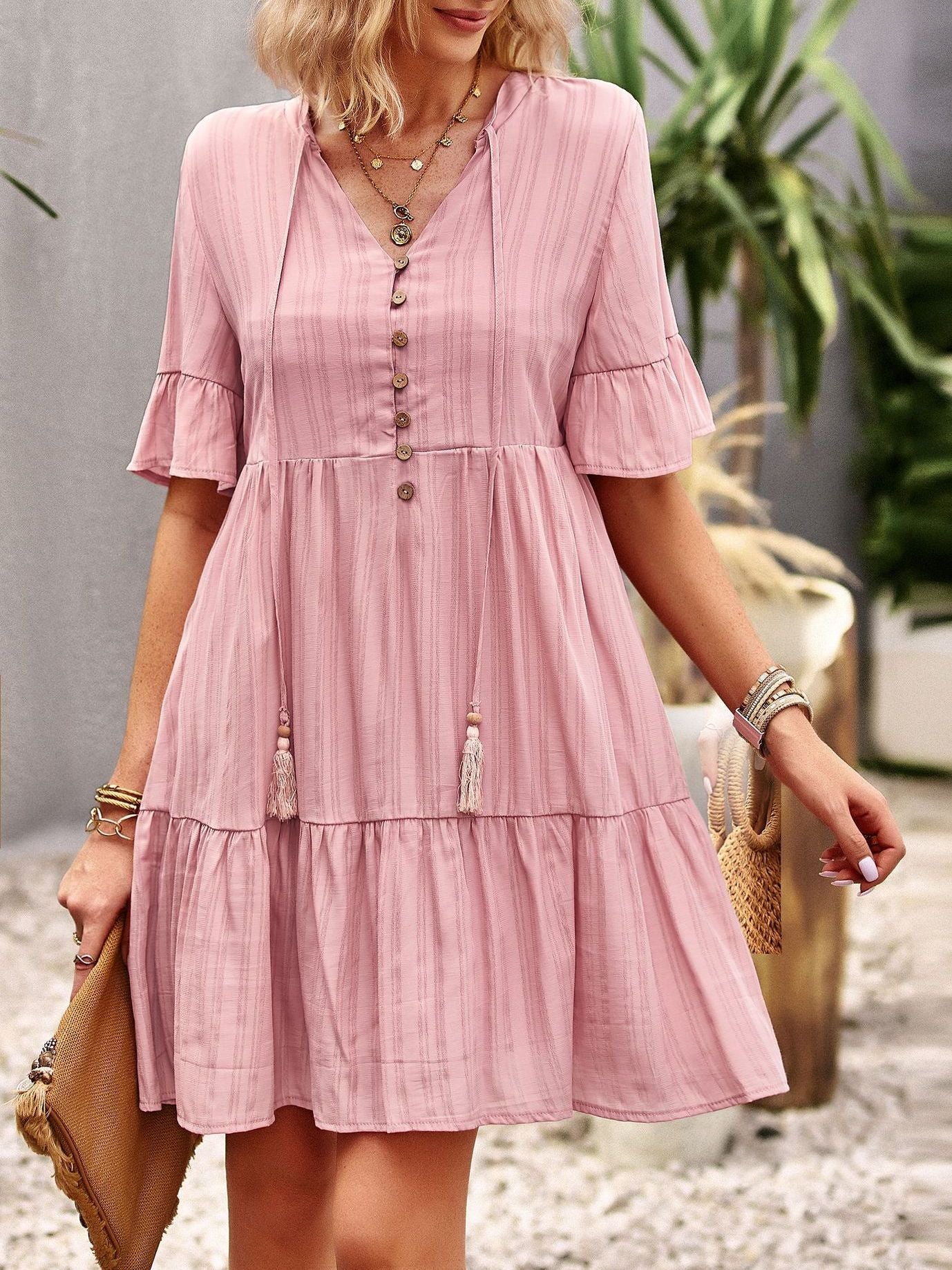 Stilvolles Rosa Sommerkleid von Laura für elegante Anlässe