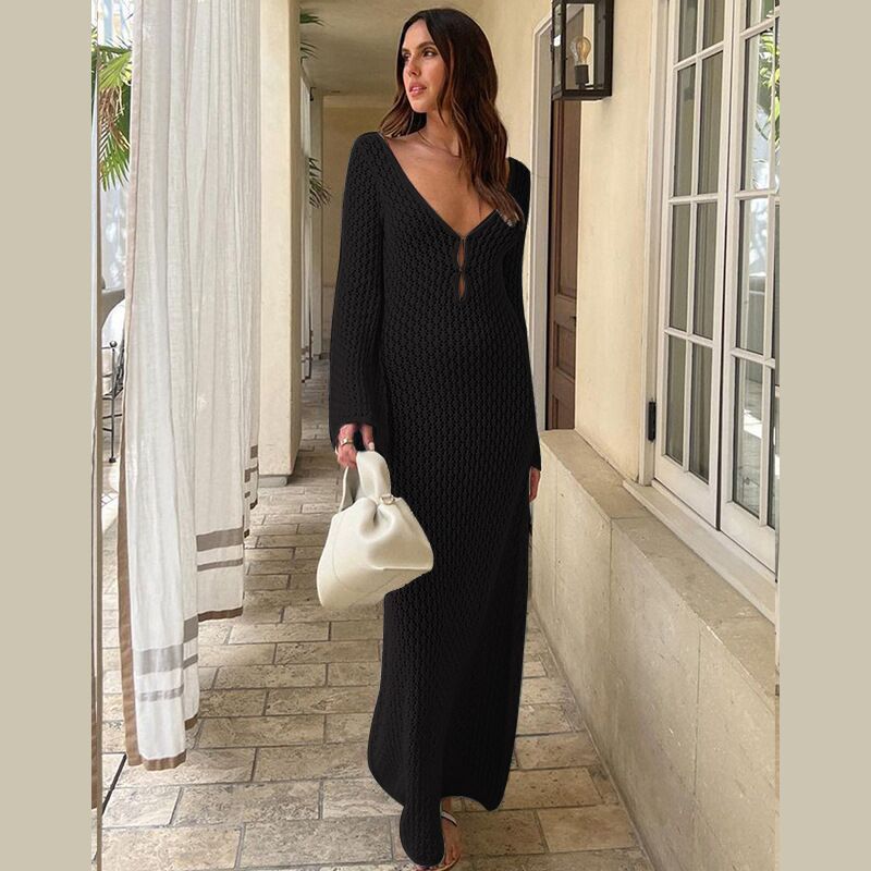 Strandtaugliches Lochmuster-Strickkleid Diana