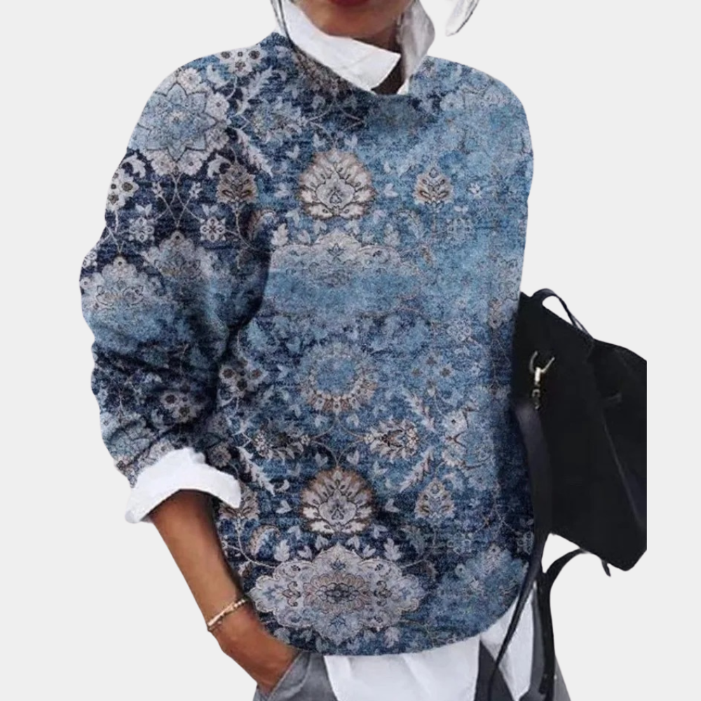 Strickpullover Rundhals Damen Casual | Muster & Komfort