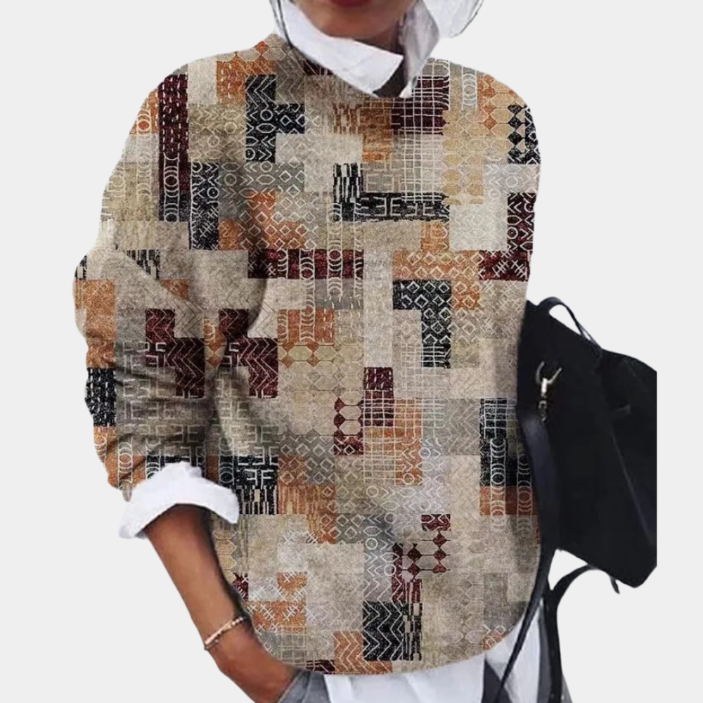 Strickpullover Rundhals Damen Casual | Muster & Komfort