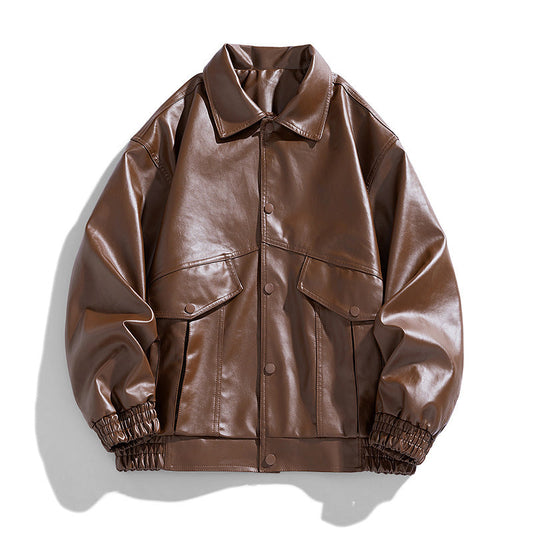 Elarova |  Strukturierte Lederjacke für Damen
