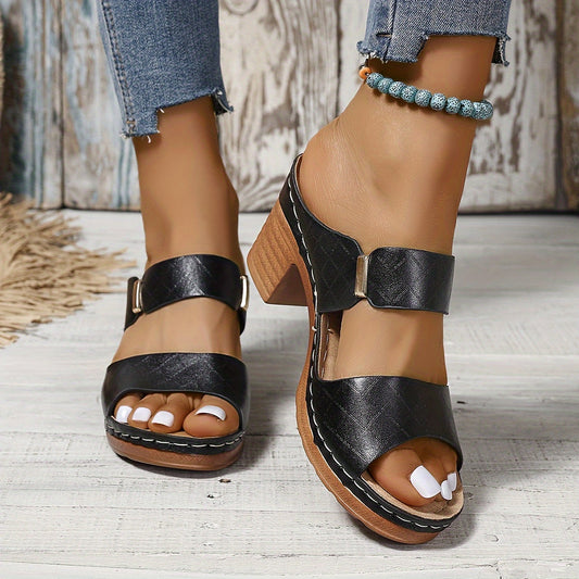 StyleVita™ – Elegante Damen Plateau Sandalen mit Komfort Blockabsatz