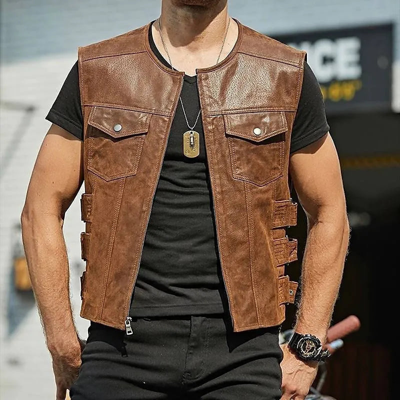 Stylische Herren Lederweste Ethan