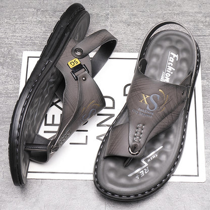 SummerEase™ – Komfortable Herren Leder Flip-Flops