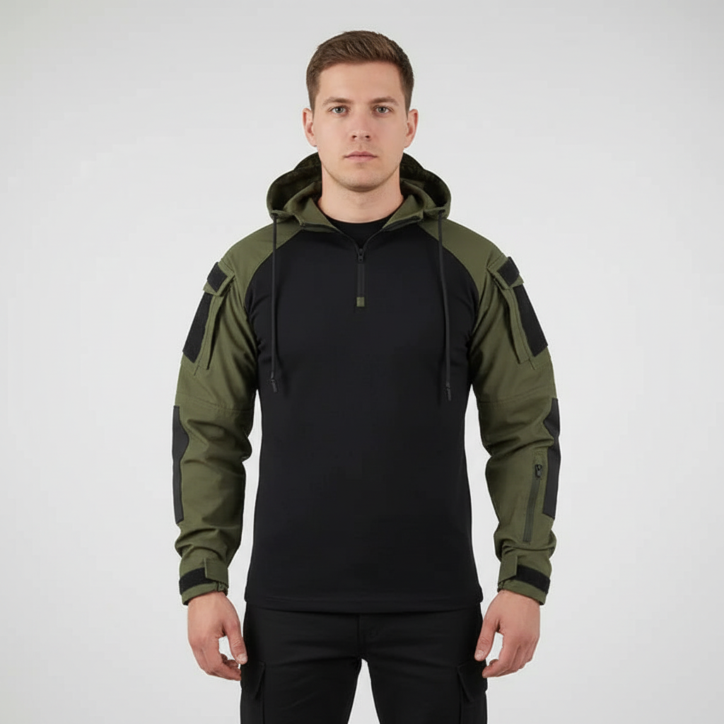 Taktischer Pullover Mit Kapuze Schwarz Militärstyle
