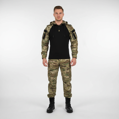 Taktischer Pullover Mit Kapuze Schwarz Militärstyle