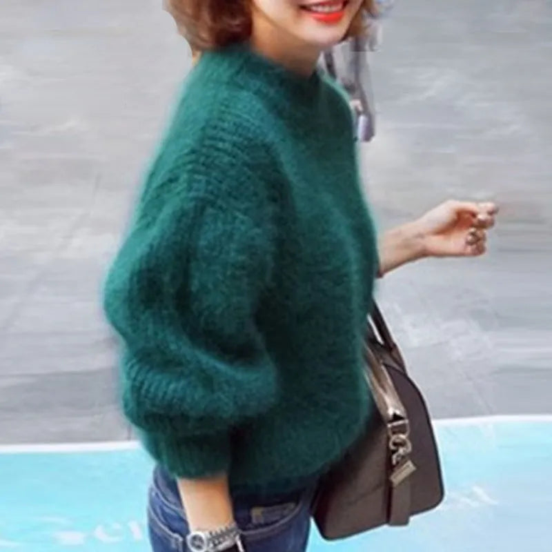Taylor: Locker gestrickter Angora-Pullover