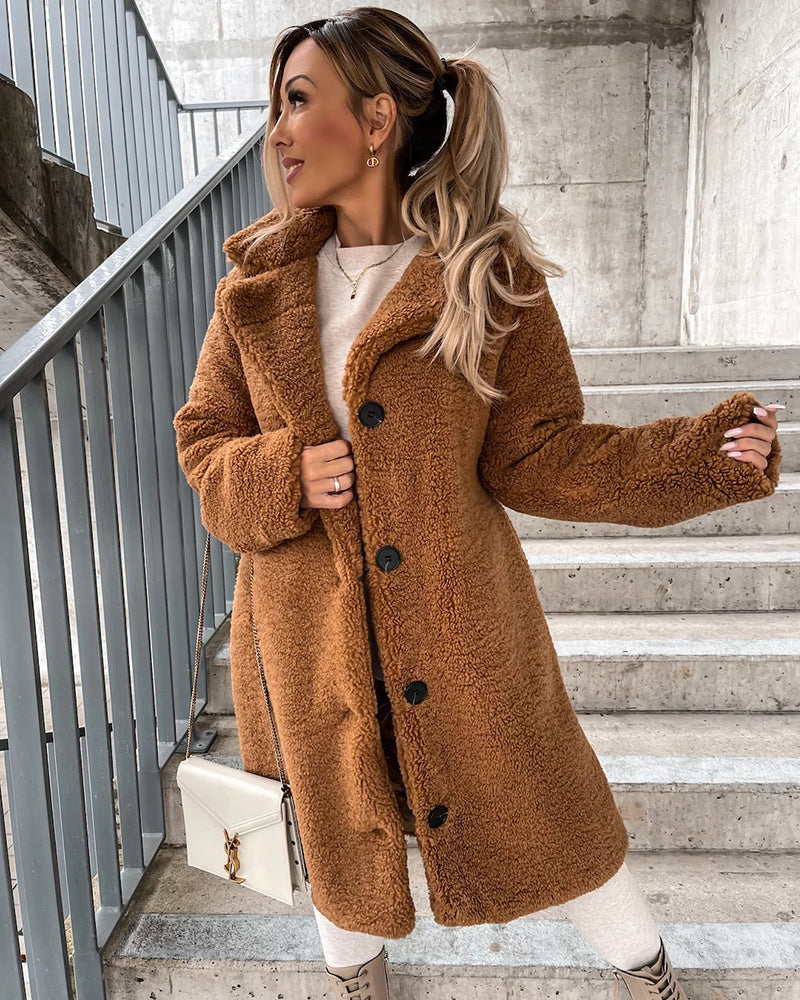 Teddy Jacke aus Kunstpelz, Übergröße | Yvain