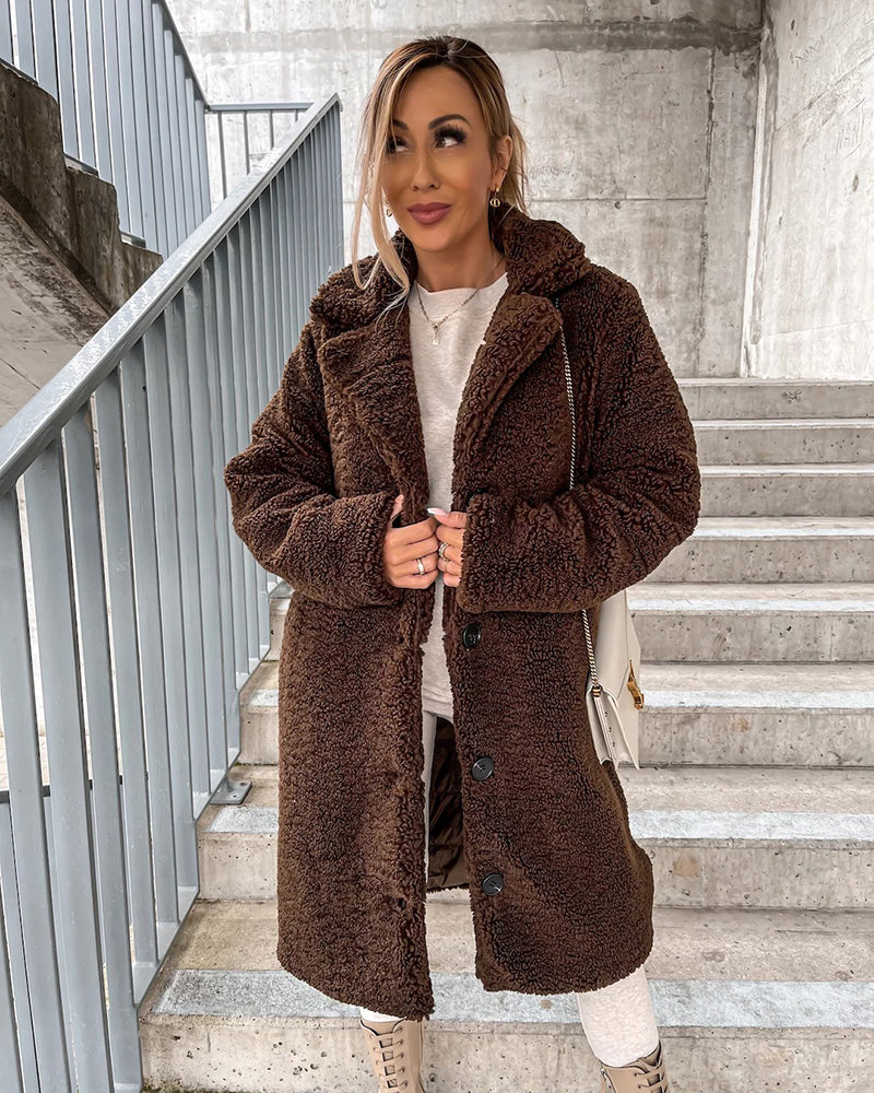 Teddy Jacke aus Kunstpelz, Übergröße | Yvain