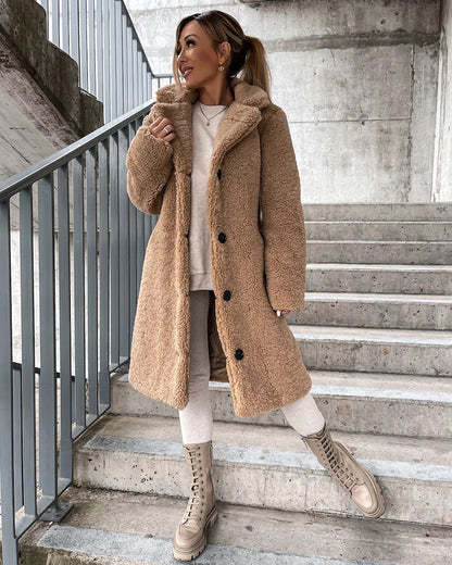 Teddy Jacke aus Kunstpelz, Übergröße | Yvain