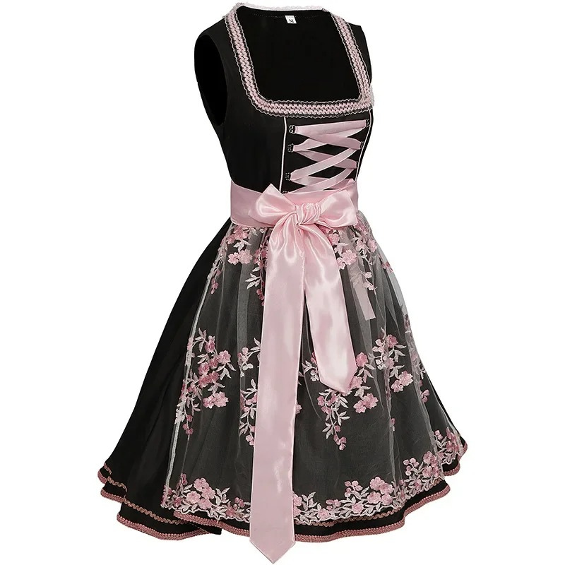 Traditionelles Dirndl für Damen von Elarova mit Blumenstickerei