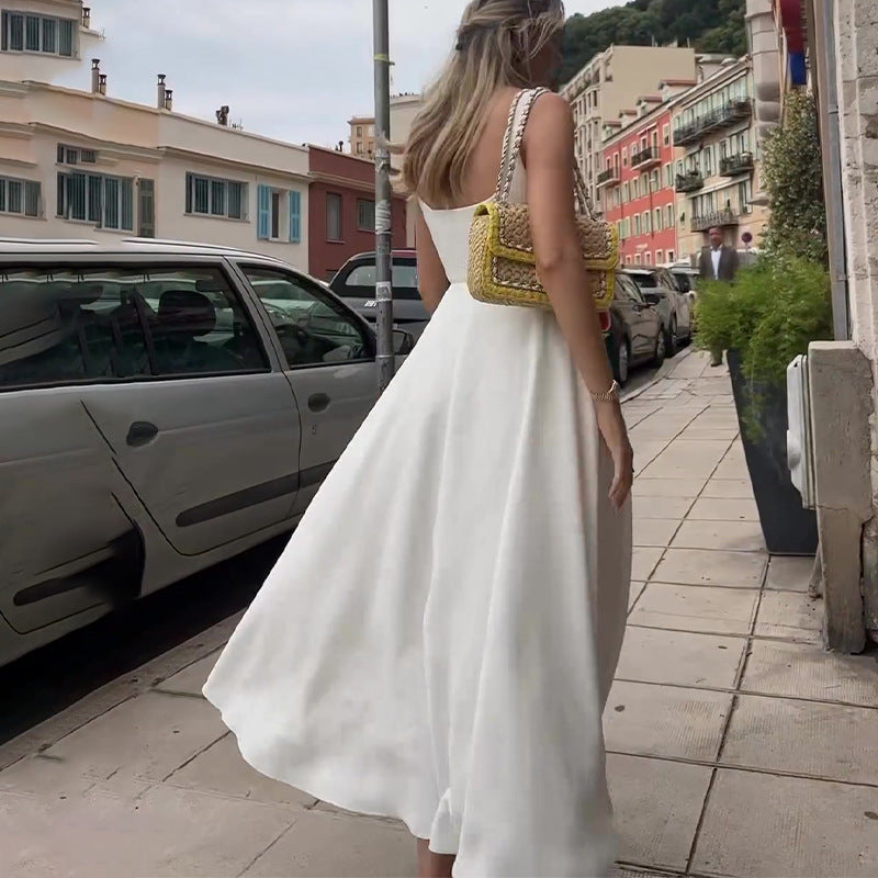 Trägerloses Kleid von Elarova mit Spaghettiträgern und quadratischem Ausschnitt