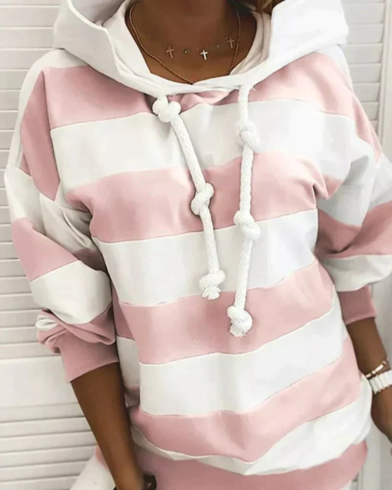 Trendiger Damen-Hoodie von Emma mit Streifen