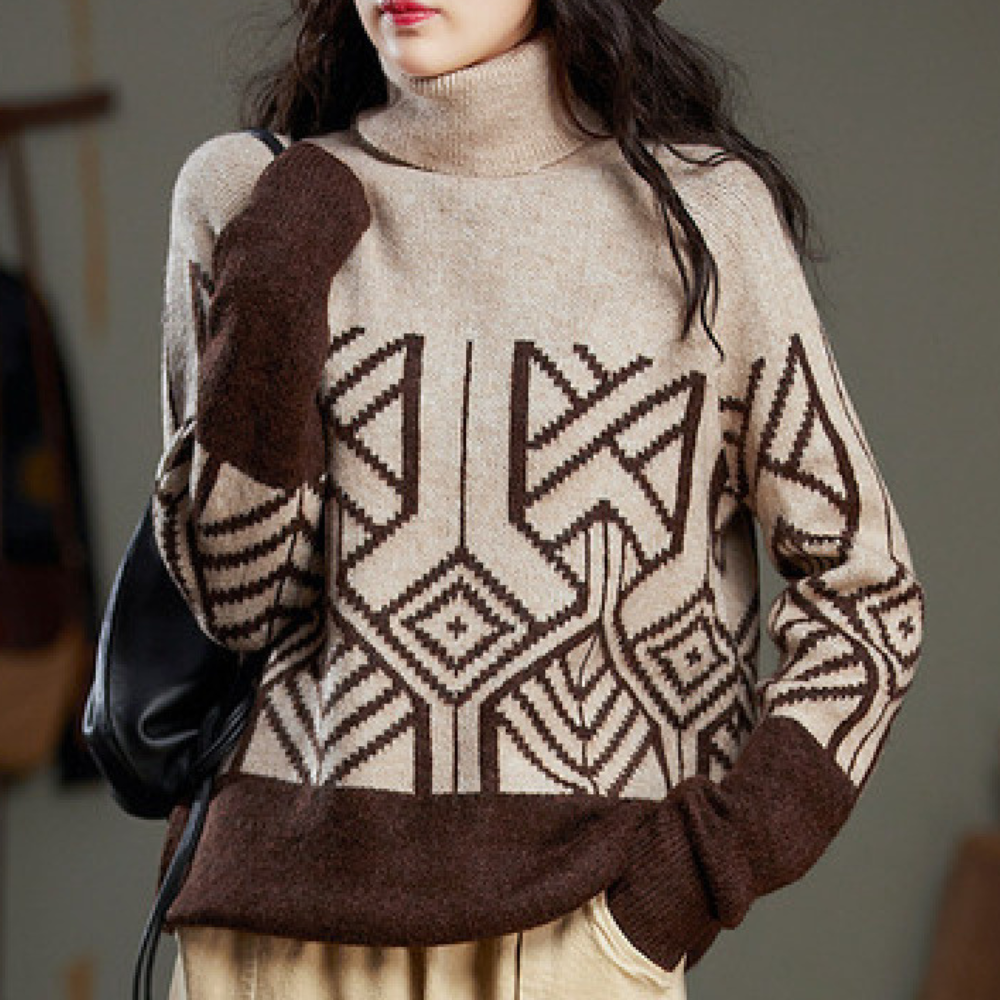 Trendiger Damen-Rollkragenpullover ALOHA im stylischen Design