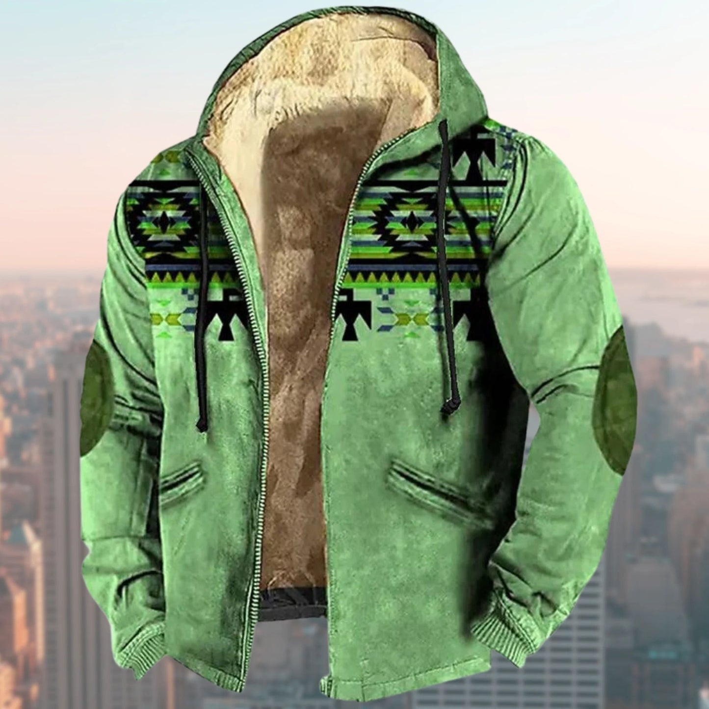 Tribal-Print Kapuzenjacke Valor