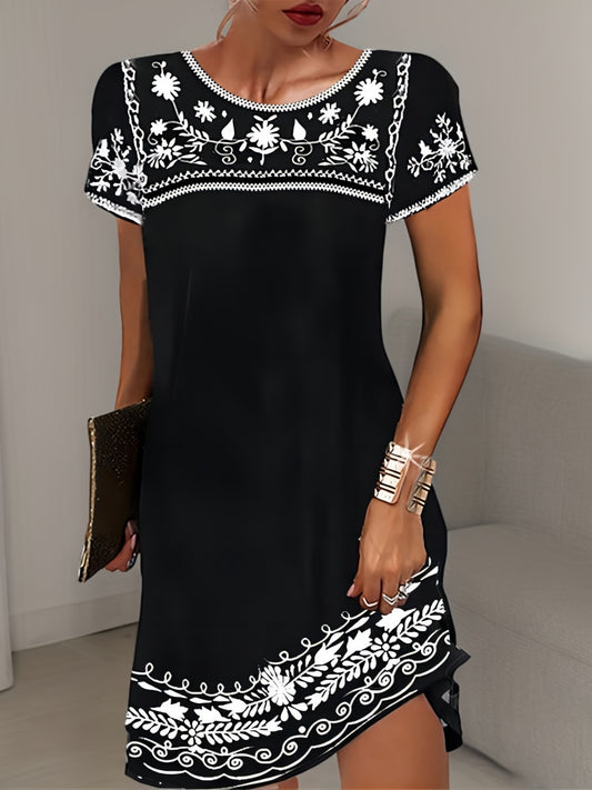 TropiBelle™ – Elegantes Sommerkleid mit stilvollem Tropenmuster