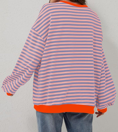 Übergroßer und gestreifter Pullover für Damen