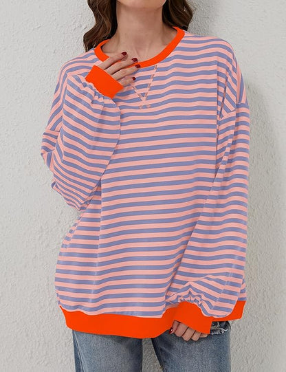 Übergroßer und gestreifter Pullover für Damen
