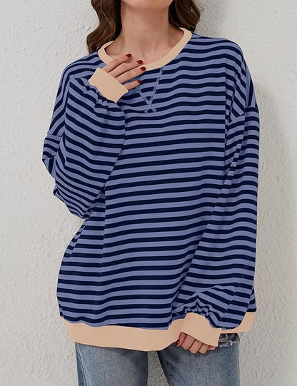 Übergroßer und gestreifter Pullover für Damen