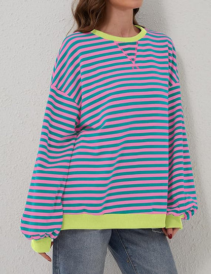 Übergroßer und gestreifter Pullover für Damen