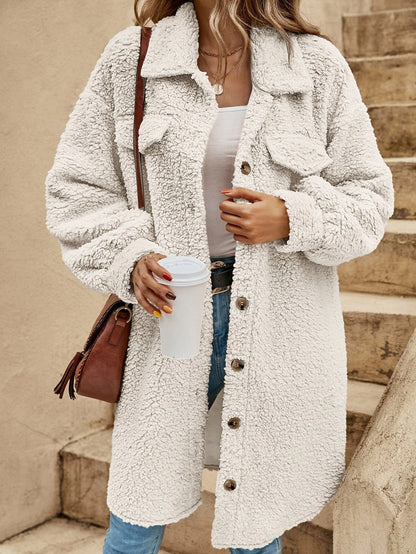 Elarova |  Unifarbener Mantel für Damen