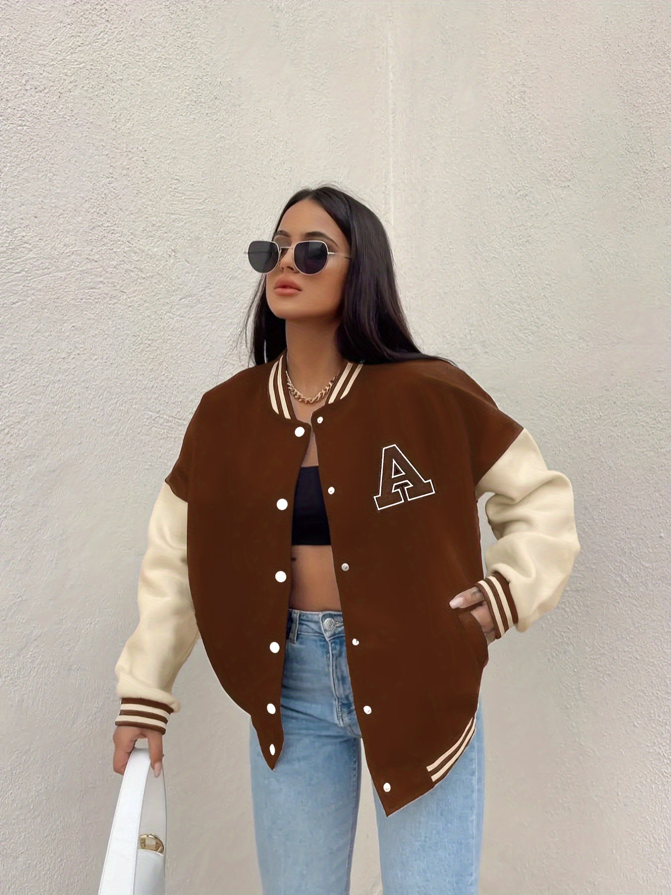 UrbanVogue™ – Damen Bomberjacke mit Baseballkragen