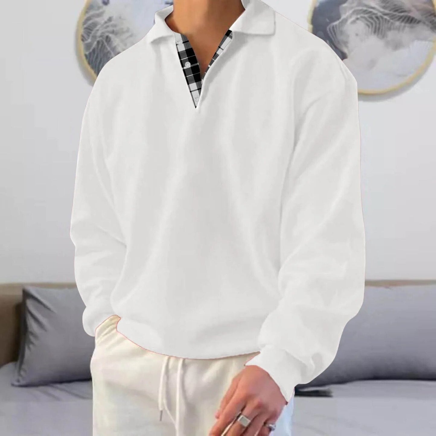 V-Neck Langarm-Pullover Cyrus