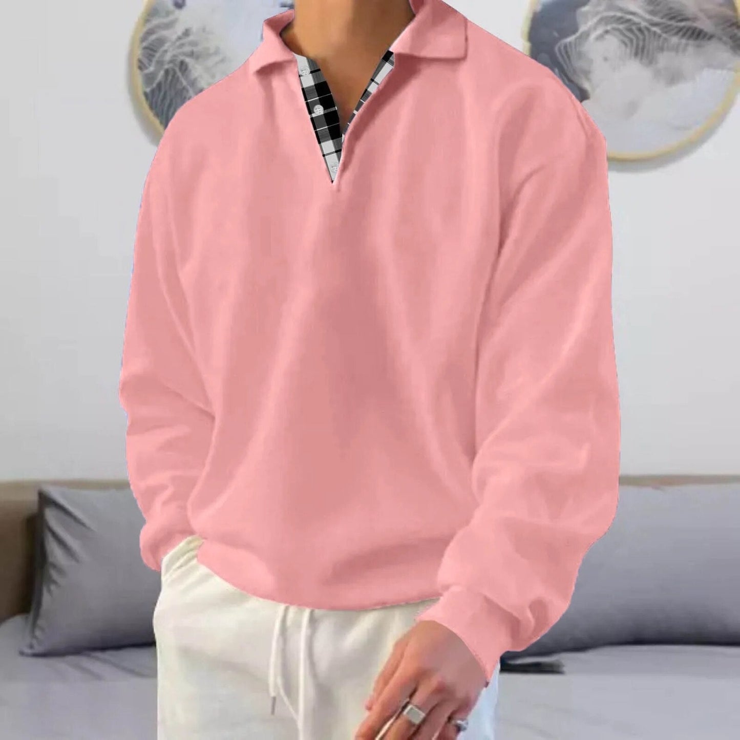 V-Neck Langarm-Pullover Cyrus