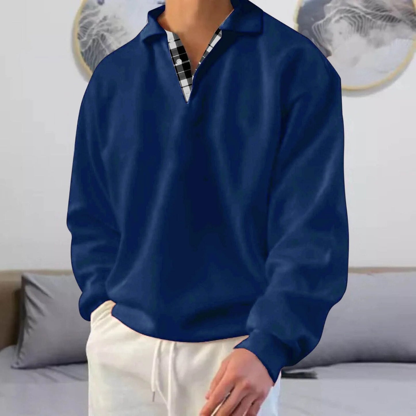 V-Neck Langarm-Pullover Cyrus