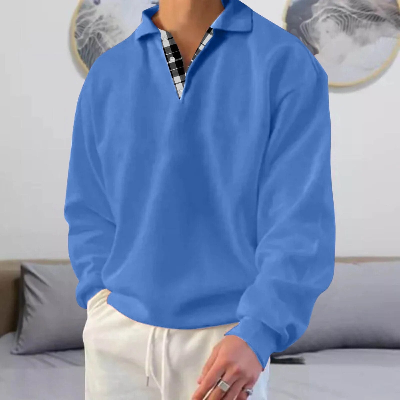 V-Neck Langarm-Pullover Cyrus