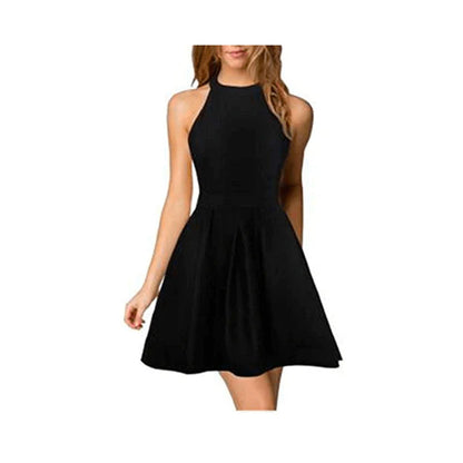 Damen Sommerkleid Halterneck Elegant Kurz