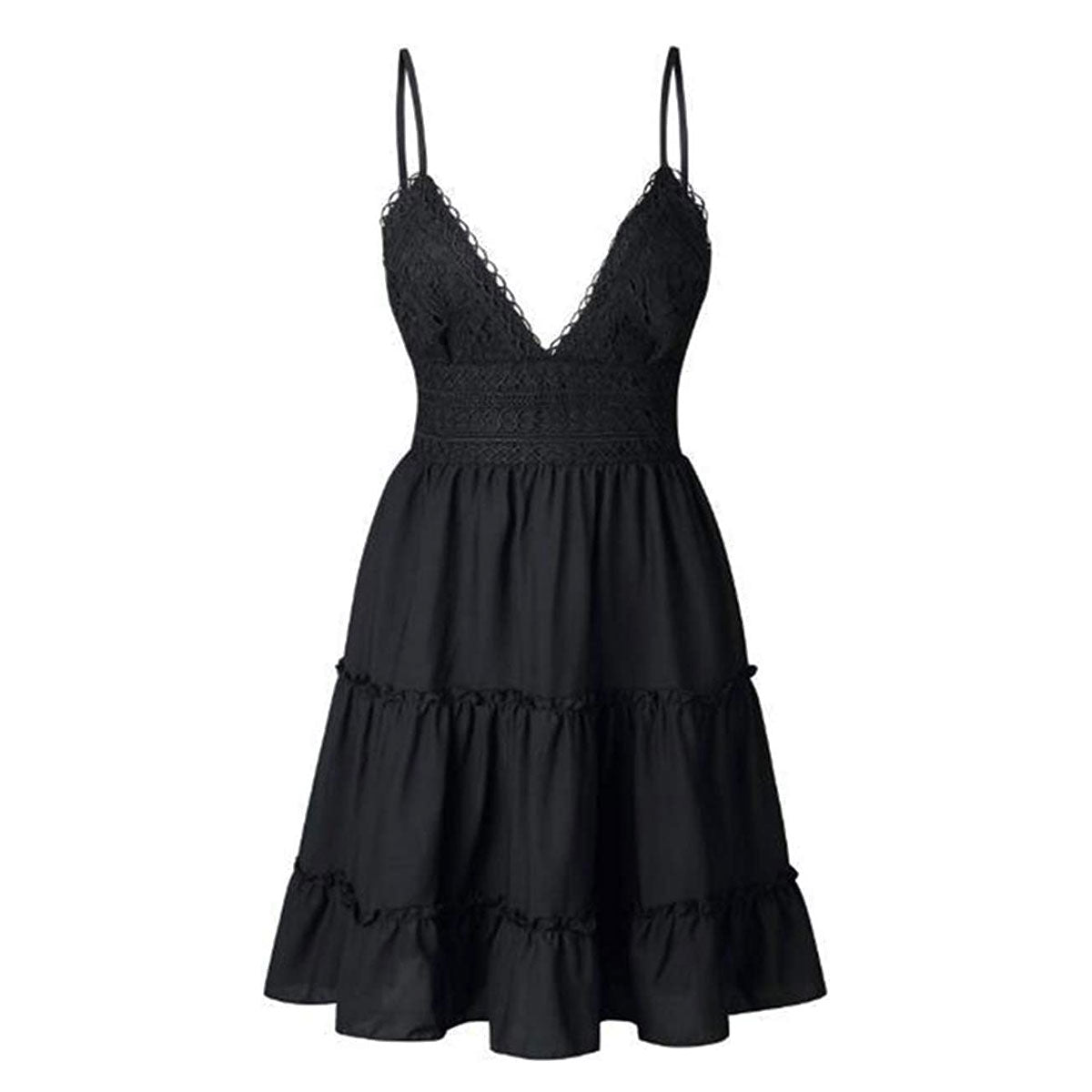 Kleines Trägerkleid V-Ausschnitt Damenkleid Sommer - Elarova