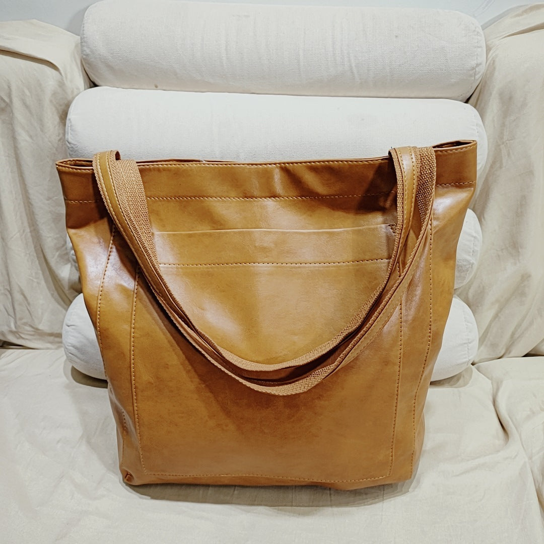 Vegan Leather Wine Bottle Tote Bag with Shoulder Strap and Pocket