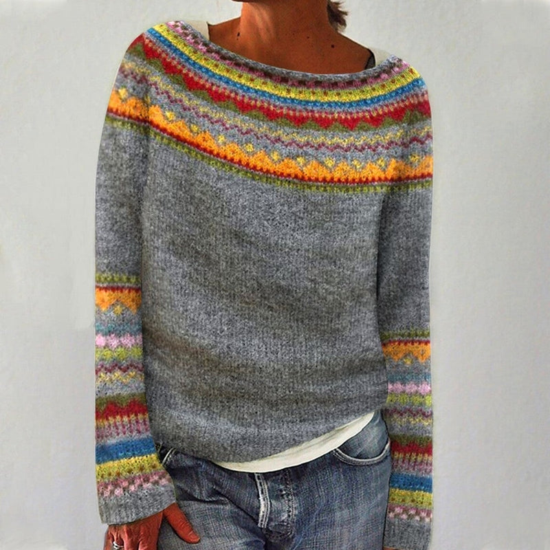 Veronika: Rundhals-Pullover mit langen Ärmeln