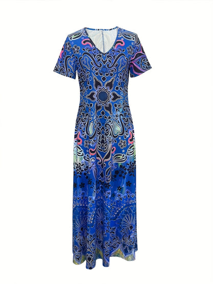VintageVibe™ – Boho Maxikleid für Damen mit floralem Muster
