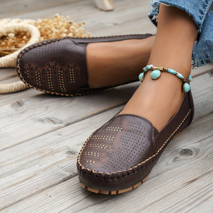 Vintellea™ – Elegante Damen Loafer mit Retro Perforation