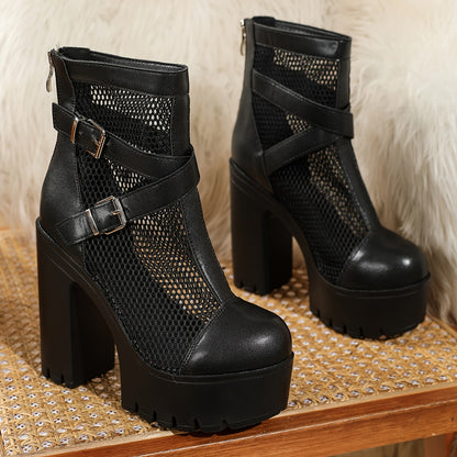 VitaStep™ – Elegante Damen Plateau Stiefeletten mit bequemem Absatz