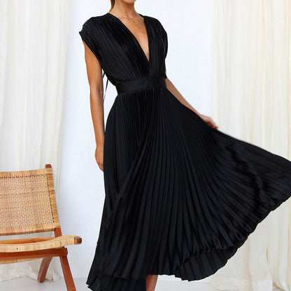 W&W™ – Damen Kleid V-Ausschnitt Elegante Silhouette Bequem & Vielseitig-4
