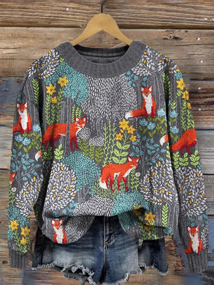 Wald-Pullover mit Fuchs-Motiv: Amelie