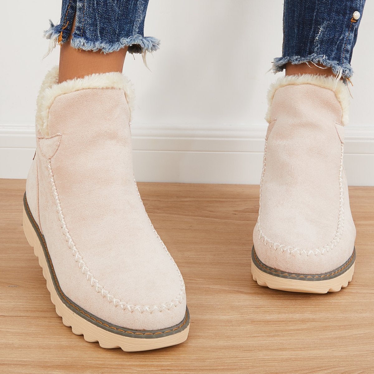 Warme Madison Stiefel mit Kunstfellbesatz