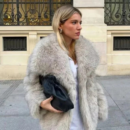 Elarova |  Warmer Kunstpelzmantel Für Damen