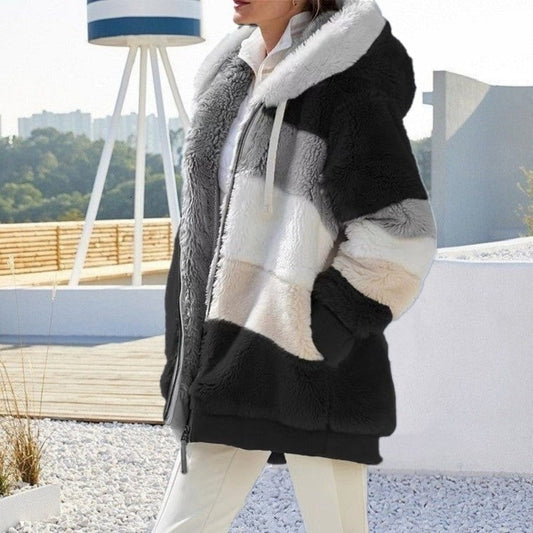 Elarova |  Weiche Jacke mit Kapuze für Damen