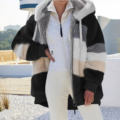 Elarova |  Weiche Jacke mit Kapuze für Damen