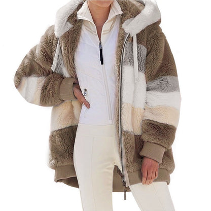 Elarova |  Weiche Jacke mit Kapuze für Damen