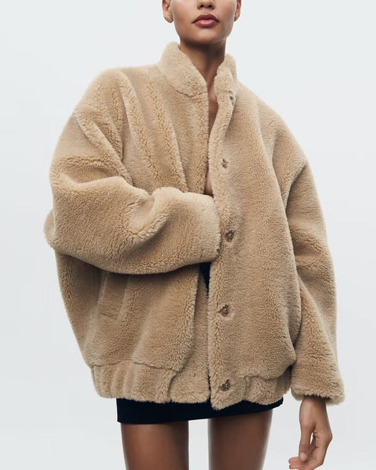 Elarova |  Weiche Teddybär-Jacke für Damen
