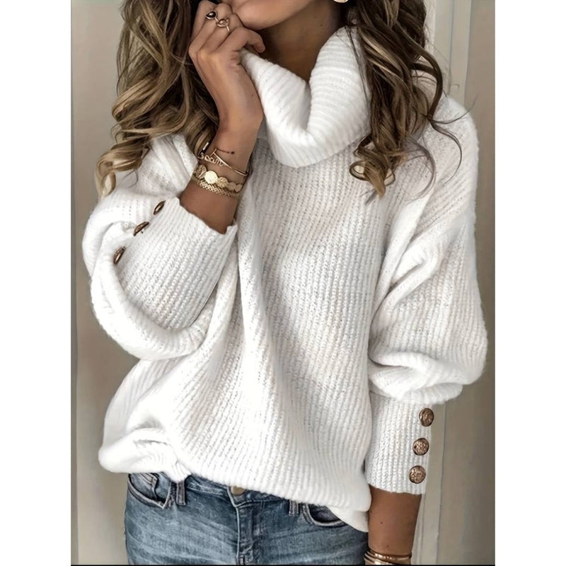 Weicher Damenpullover mit Rollkragen aus Kaschmir