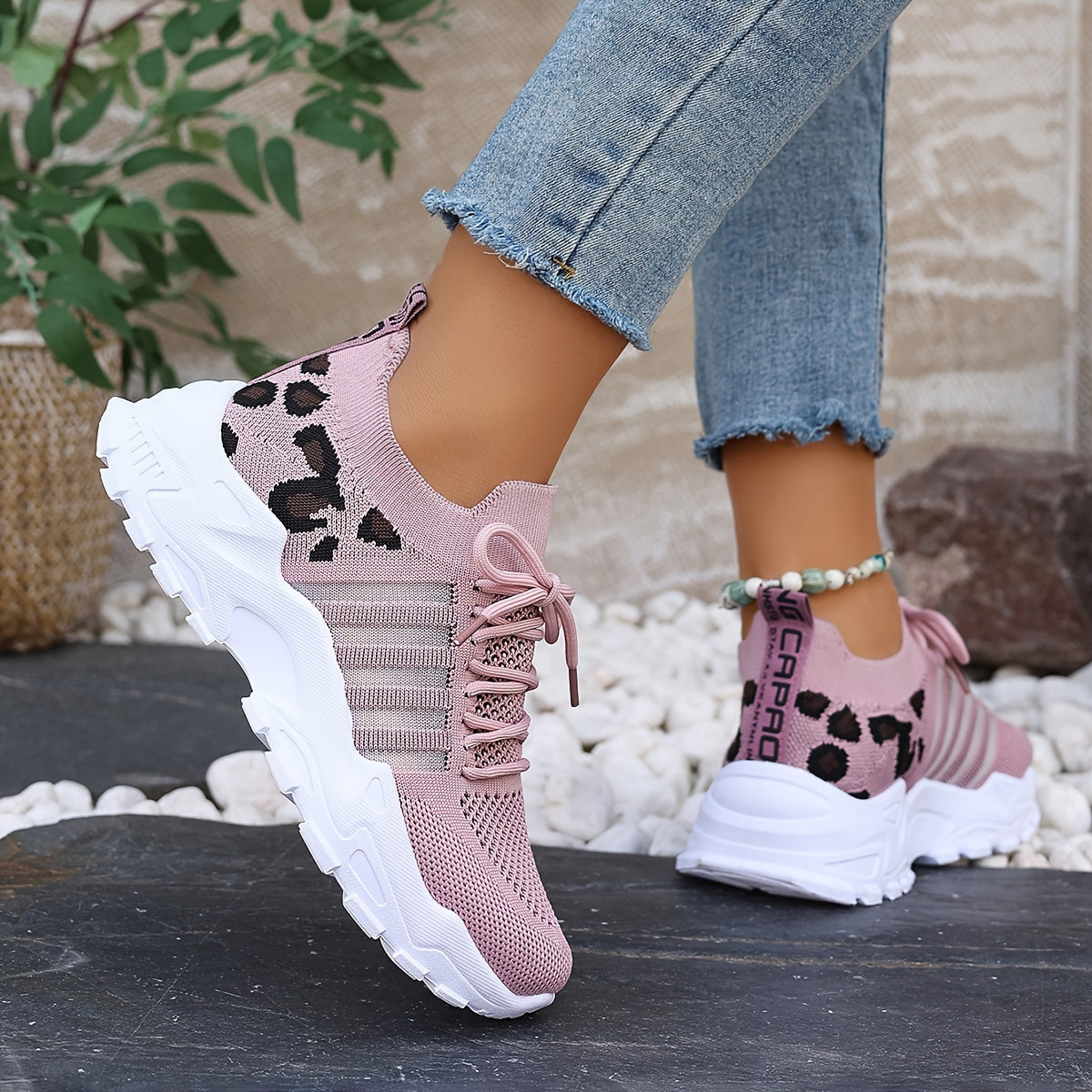 WildStride™ – Trendige Plateau Sneaker Damen im Leoparden-Look